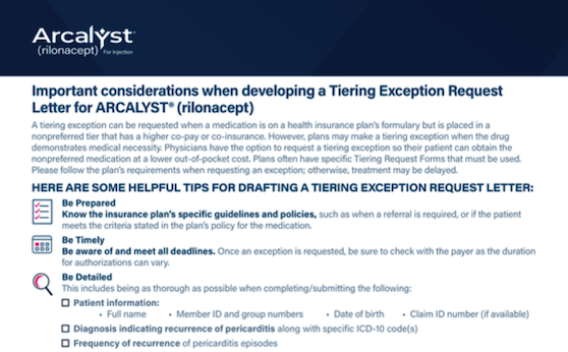 Tiering Exception Letter Guide